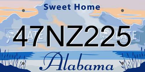47NZ225 Alabama License Plate