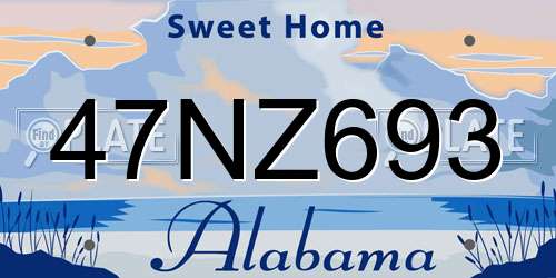 47NZ693 Alabama License Plate