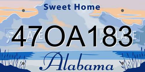 47OA183 Alabama License Plate
