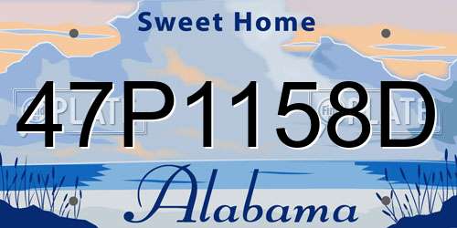 47P1158D Alabama License Plate