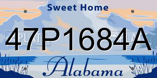 47P1684A Alabama License Plate
