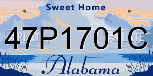47P1701C Alabama License Plate