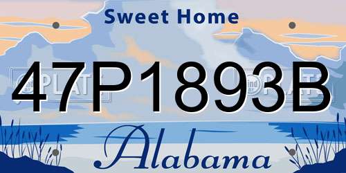 47P1893B Alabama License Plate