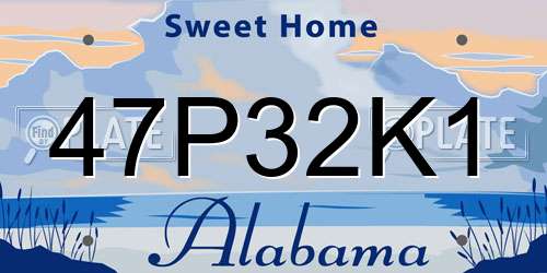 47P32K1 Alabama License Plate