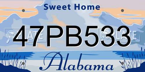 47PB533 Alabama License Plate