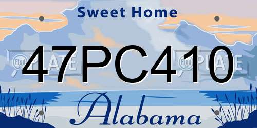 47PC410 Alabama License Plate