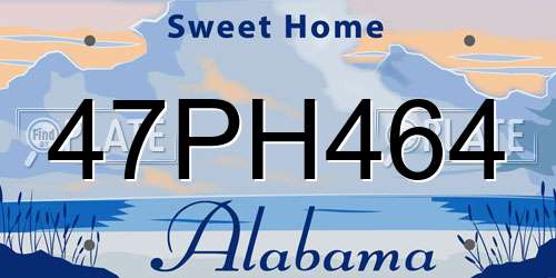 47PH464 Alabama License Plate