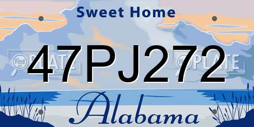 47PJ272 Alabama License Plate