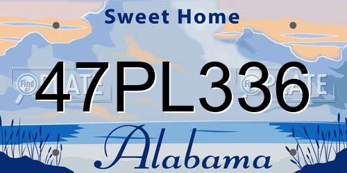 47PL336 Alabama License Plate