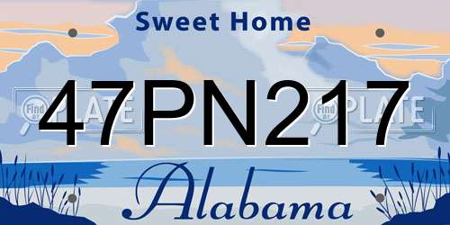 47PN217 Alabama License Plate