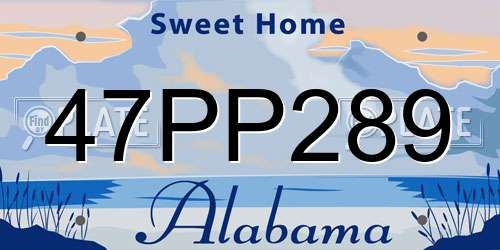 47PP289 Alabama License Plate
