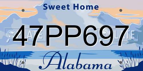 47PP697 Alabama License Plate