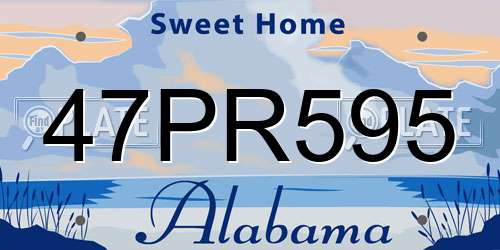 47PR595 Alabama License Plate