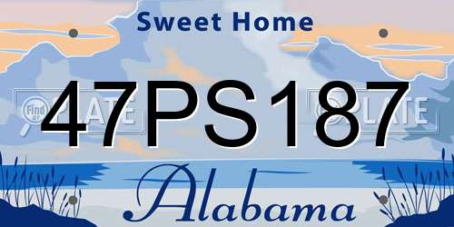 47PS187 Alabama License Plate