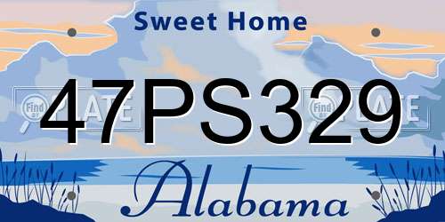 47PS329 Alabama License Plate