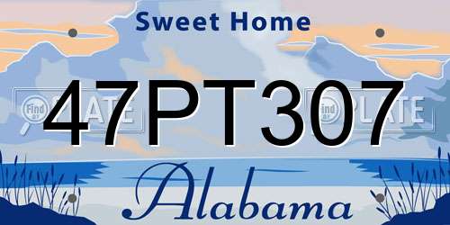 47PT307 Alabama License Plate