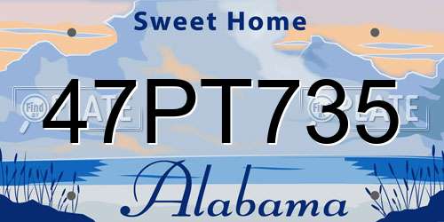 47PT735 Alabama License Plate