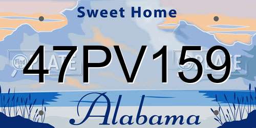 47PV159 Alabama License Plate