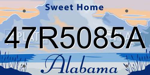 47R5085A Alabama License Plate