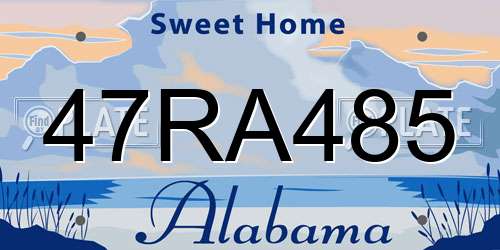47RA485 Alabama License Plate