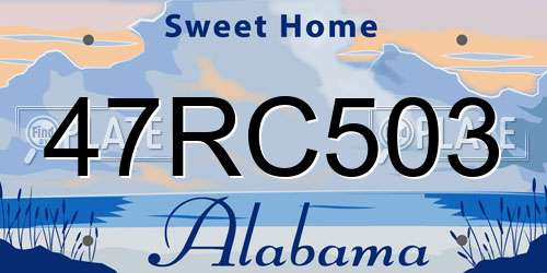 47RC503 Alabama License Plate