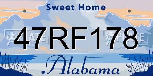 47RF178 Alabama License Plate