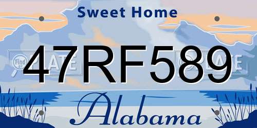 47RF589 Alabama License Plate