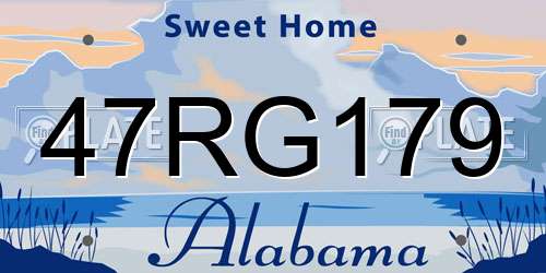47RG179 Alabama License Plate