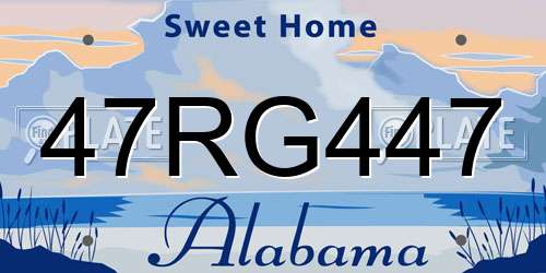 47RG447 Alabama License Plate
