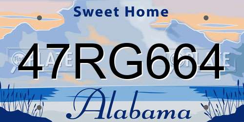 47RG664 Alabama License Plate
