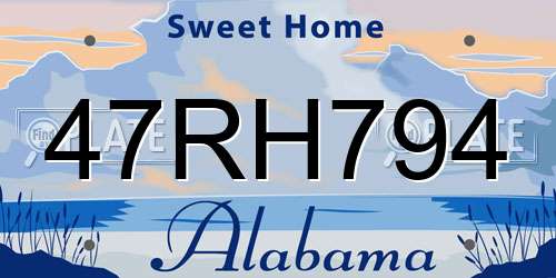 47RH794 Alabama License Plate