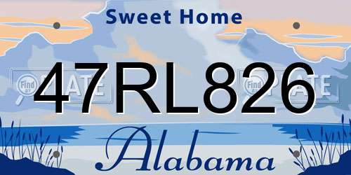 47RL826 Alabama License Plate