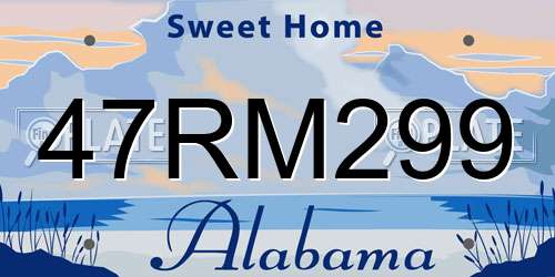 47RM299 Alabama License Plate