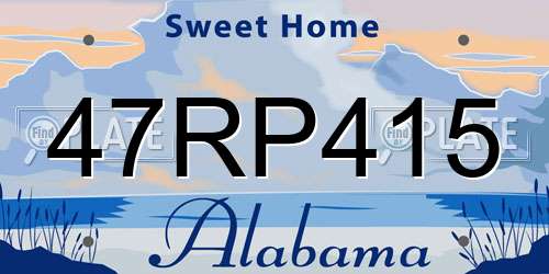 47RP415 Alabama License Plate