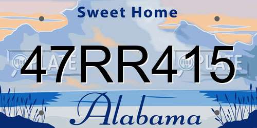 47RR415 Alabama License Plate