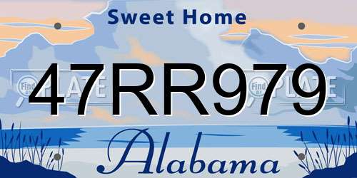47RR979 Alabama License Plate