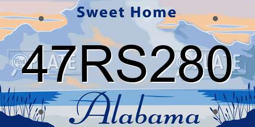 47RS280 Alabama License Plate