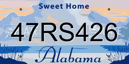 47RS426 Alabama License Plate