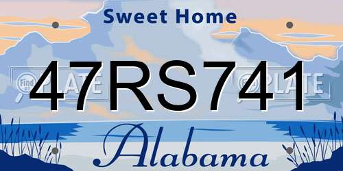 47RS741 Alabama License Plate