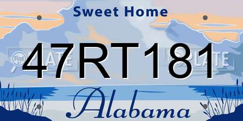 47RT181 Alabama License Plate