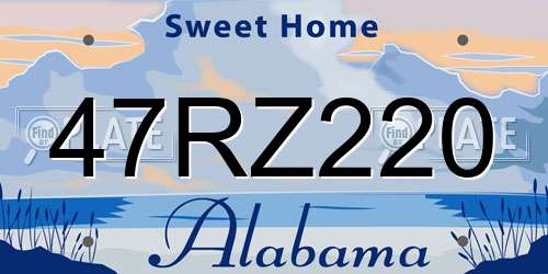 47RZ220 Alabama License Plate