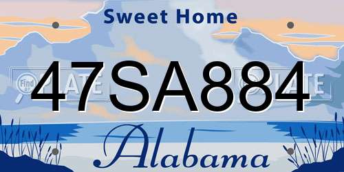 47SA884 Alabama License Plate