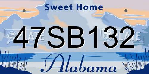 47SB132 Alabama License Plate