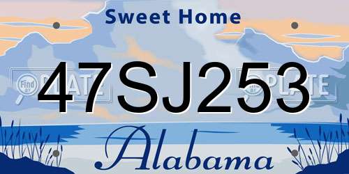 47SJ253 Alabama License Plate