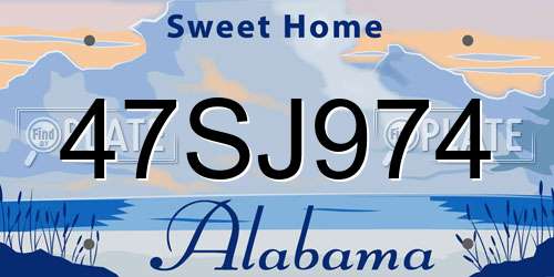47SJ974 Alabama License Plate