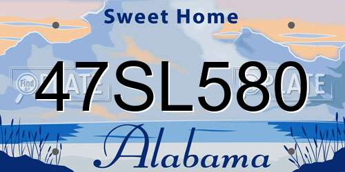 47SL580 Alabama License Plate