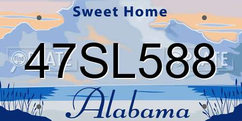 47SL588 Alabama License Plate