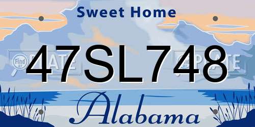 47SL748 Alabama License Plate