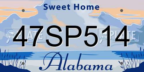 47SP514 Alabama License Plate