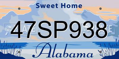 47SP938 Alabama License Plate